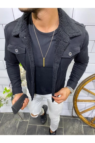 ZBD Erkek Siyah Kot Ceket ürün görseli 1
