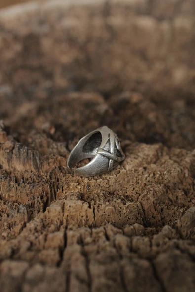 Ayarlanabilir Kuru Kafa Tasarımlı Erkek Yüzük - Resim 2