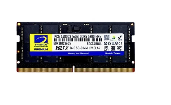 TwinMOS DDR5 16GB 5600MHz CL46 TMD516GB5600S46 Notebook Ram ürün görseli