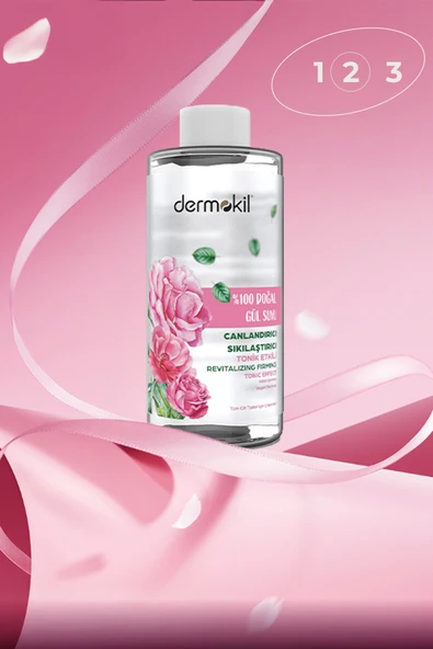 Dermokil %100 Doğal Gül Suyu Canlandırıcı ve Sıkılaştırıcı Tonik 200 ml - Resim 3
