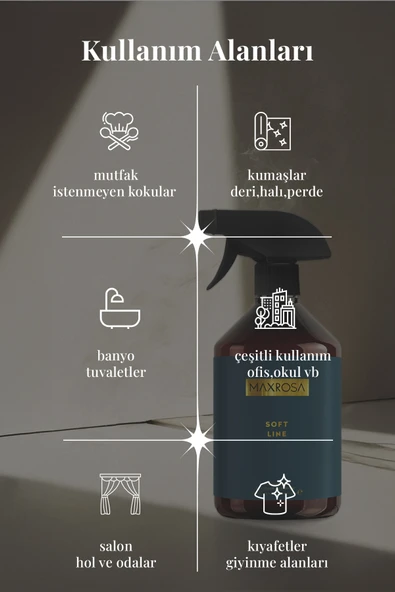 Maxrosa Soft Line Room Sprey Oda Koku Spreyi 500 ml - Resim 3