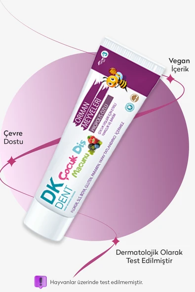 DKDENT Orman Meyveleri Özlü Çocuk Diş Macunu (Florürsüz - Vegan) 50 ml - Resim 4