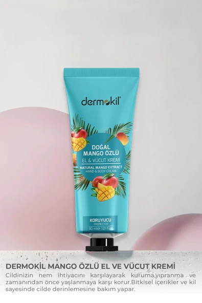 Dermokil Doğal Mango Özlü El ve Vücut Kremi 30 ml - Resim 3