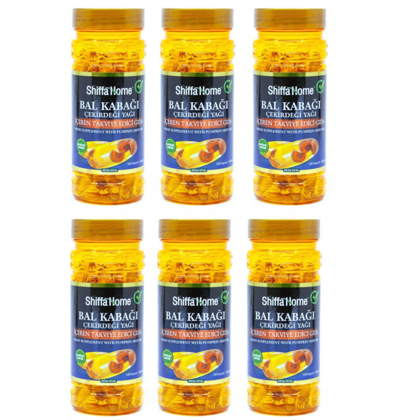 Shiffa home Pumpkin Seed Oil Softgel 1000 mg 100 softgels x 6 pieces
