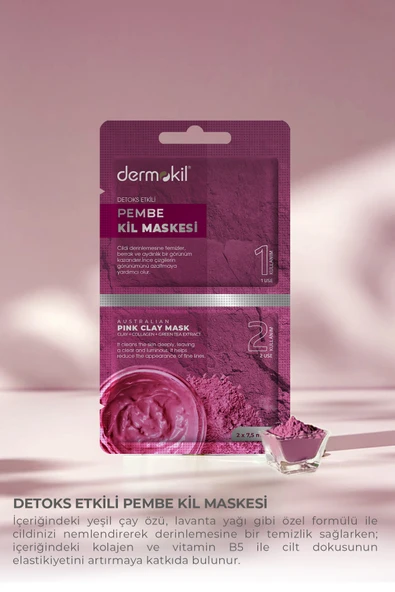 Dermokil Pembe Kil Maskesi (Detoks Etkili) 2*7.5 ml - Resim 3