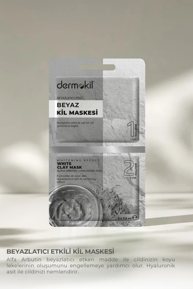 Dermokil Beyaz Kil Maskesi (Beyazlatıcı Etkili) 2*7.5 ml - Resim 3