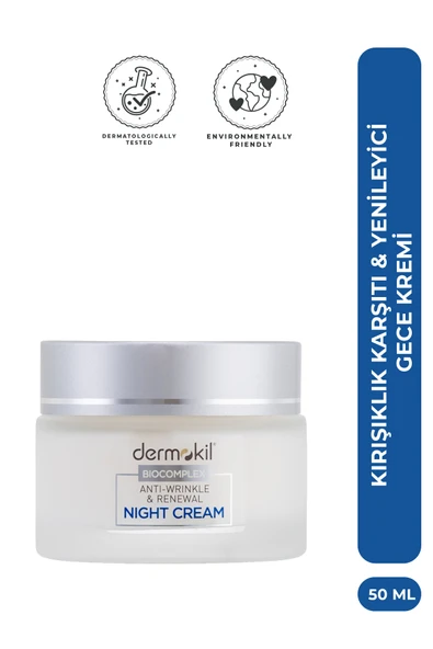 Dermokil Anti Age Kırışık Karşıtı Ve Yenileyici Gece Bakım Kremi 50 ml ürün görseli 1