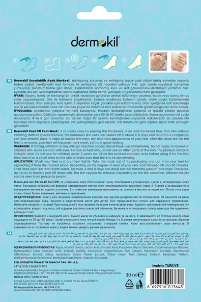 Dermokil Peeling Etkili ( Soyulabilir ) Ayak Maskesi 30 ml - Resim 4