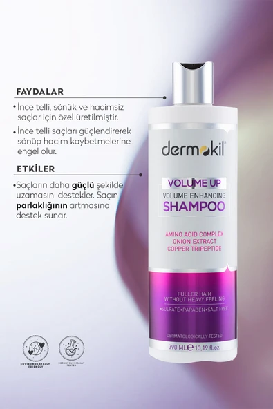 Dermokil Hacimlendirici Şampuan - Amino Asit Komplex 390 ml - Resim 2