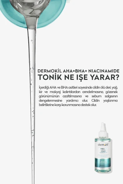 Dermokil Exfoliating HA + BHA Niacinamide Tonik 200 ml - Resim 4