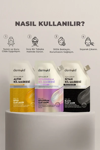 Dermokil Soyulabilir Siyah Kil Maske 50 ml - Resim 4