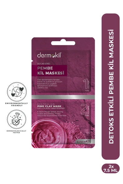 Dermokil Pembe Kil Maskesi (Detoks Etkili) 2*7.5 ml ürün görseli 1