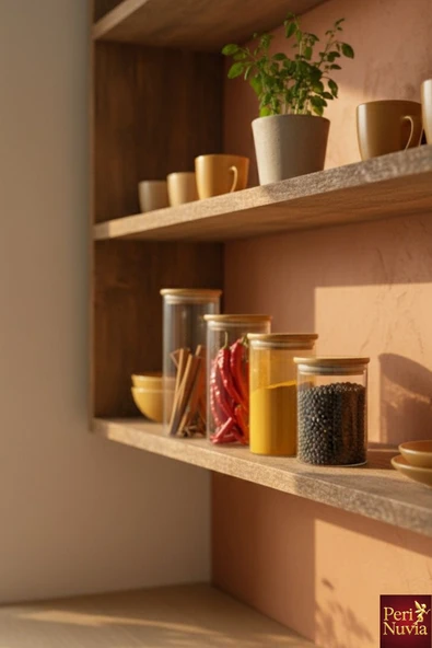 Borosilikat Cam 4’lü Baharat Kavanozu Seti Bambu Kapaklı Sızdırmaz Şık Tasarım - Resim 2