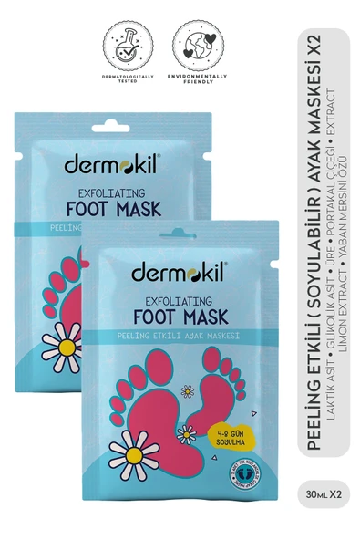 Dermokil Peeling Etkili (Soyulabilir) Ayak Maskesi 30 ml 2'li Set ürün görseli 1