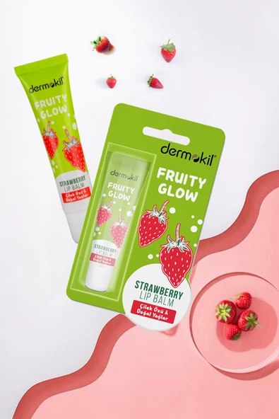 Dermokil Lip Balm (Fruity Glow Çilek) 15 ml - Resim 3