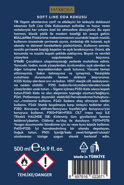 Maxrosa Soft Line Room Sprey Oda Koku Spreyi 500 ml - Resim 4