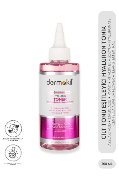 Dermokil Cilt Tonu Eşitleyici Hyaluron Tonik 200 ml ürün görseli 1