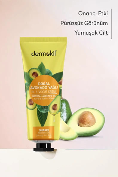 Dermokil Doğal Avokado Yağlı El ve Vücut Kremi 30 ml - Resim 2