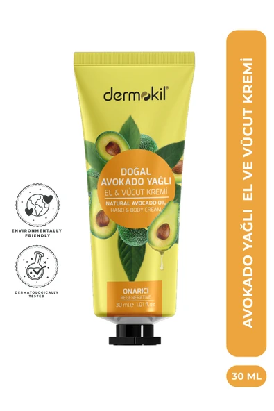 Dermokil Doğal Avokado Yağlı El ve Vücut Kremi 30 ml ürün görseli 1