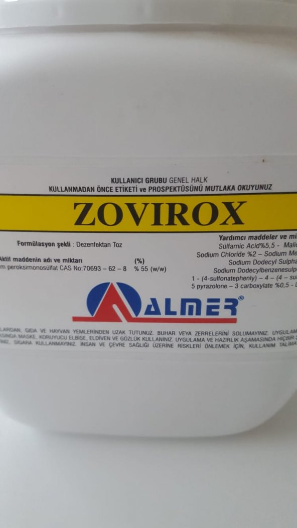 Zovirox 1 Kg Dezenfaktan ( Bina , İmalathane ,Kesimhane ,Klinik Hayvan Barınakları ,Kuluçkahaneler de Yer ve Yüzey Dezenfektanı)