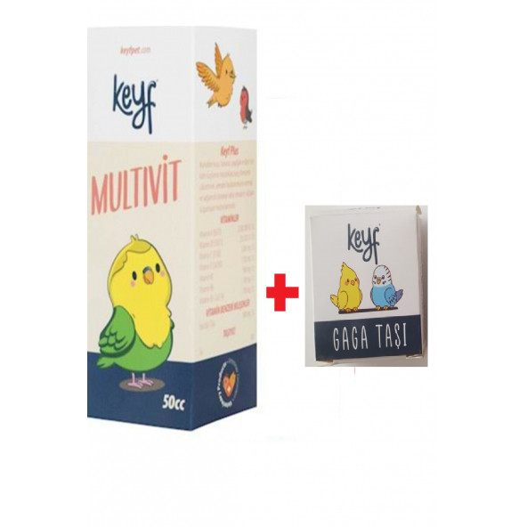 Multivit Kuş Vitamini 50 Cc kuşların Hastalıklara Karşı Direncini Artırır 1 Adet Gaga Taşı