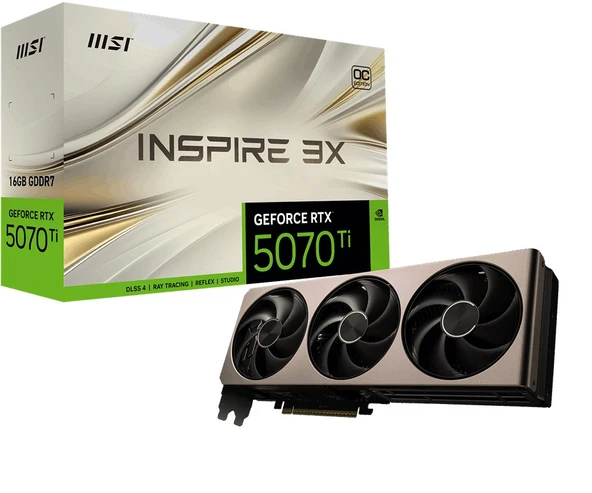 MSI GEFORCE RTX 5070 TI 16G INSPIRE 3X OC 256BIT ürün görseli
