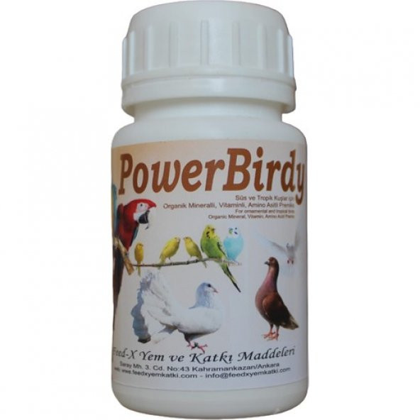 Kuşlar Için Vitamin   Organik Mineral Ve Amino Asit Premiks Power Birdy 50 ML