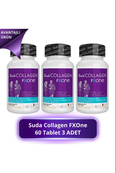 Suda Collagen Fxone Tip I-ıı-ııı Collagen 60 Tablet 3 Adet ürün görseli