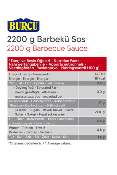 Burcu Barbekü Sos 2200 gr x 3 Adet - Resim 3