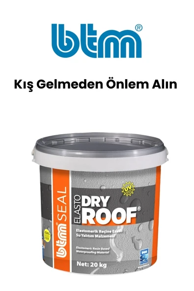 Btm Seal Elasto Dry Roof Reçine Esaslı Su Yalıtım Malzemesi Beyaz 20 Kg - Resim 2