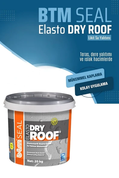 Btm Seal Elasto Dry Roof Reçine Esaslı Su Yalıtım Malzemesi Beyaz 20 Kg ürün görseli 1