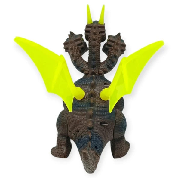 3 Başlı Mitolojik Ejderha - Pilli Yerde Gezen Sesli Figür - WH-3010 - Resim 3