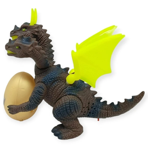 3 Başlı Mitolojik Ejderha - Pilli Yerde Gezen Sesli Figür - WH-3010 - Resim 4