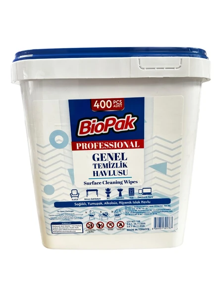 Biopak Profesyonel Yüzey Temizlik Mendili 400'LÜ - Resim 2