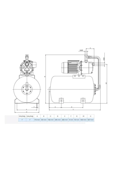 Wilo Aqua SPS 50-4.47 Paslanmaz Jet Pompalı 50 Lt Tanklı Otomatik Hidrofor 5 Kat 10 Daire, 1.3Hp - Resim 2