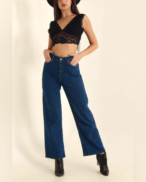 Lewaldi Jeans Palazzo Lycra Model Jeans - Resim 4