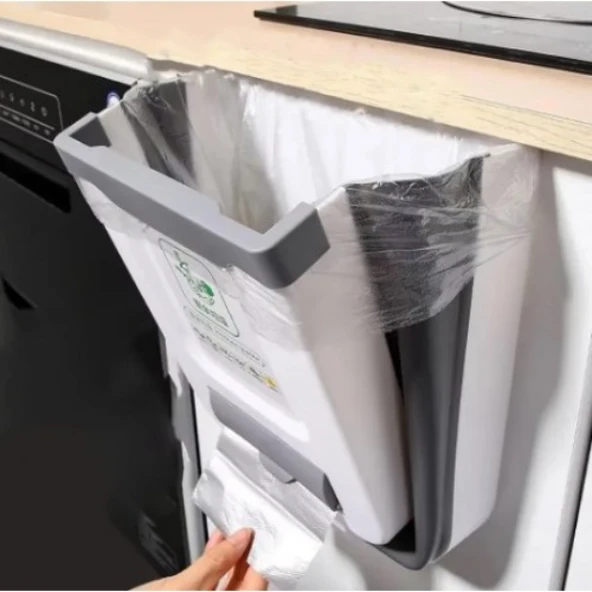 Katlanabilir Mutfak Çöp Kovası Torba Hazneli ürün görseli