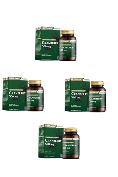 Nutraxin Cranberry 500 Mg 60 Tablet 4 Adet ürün görseli