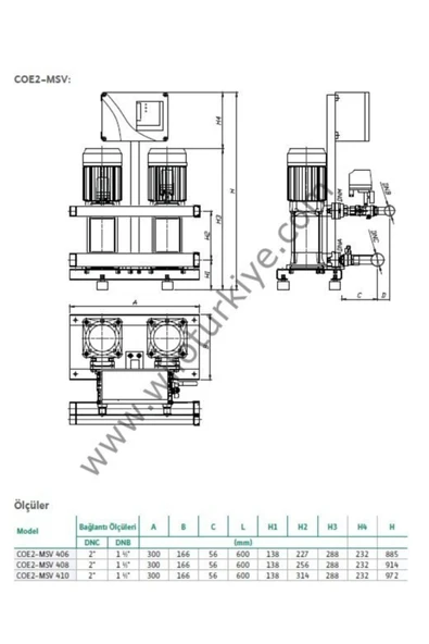 Wilo Initial Coe2-msv 408 T 2x2,2kw Trifaze Dikey Çok Kademeli 2 Pompalı Hidrofor Seti - Resim 4