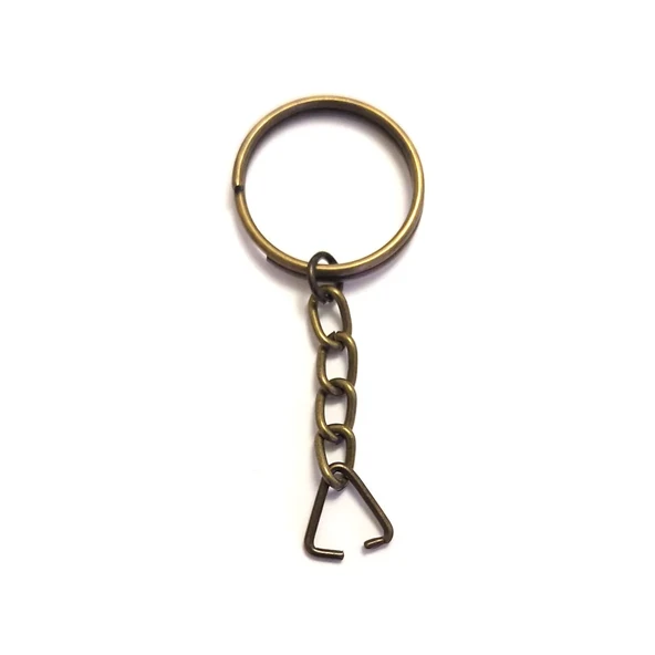 Anahtarlık Halkası, Halka + Zincir + Üçgen, 24mm, Antik, 1000 Adet ürün görseli 1