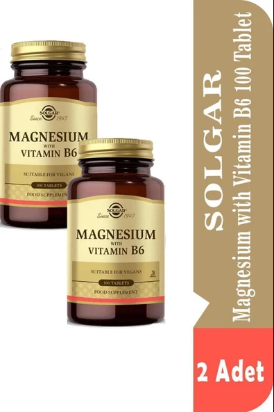 Solgar Magnesium With Vitamin B6 100 Tablet 2 Adet ürün görseli