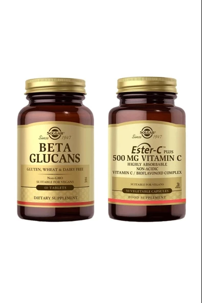 Solgar Beta 1.3 Glucans 60 tb + Solgar Ester-C Plus 500 mg 50 Kapsül ürün görseli