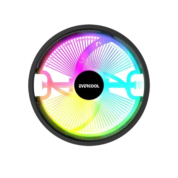 Evercool CS-02 Rainbow Hava Soğutmalı CPU Fan 12cm Fan,Intel LGA1700/AMD AM5 - Resim 5
