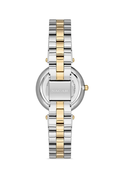 NACAR SAFİR CAM GÜMÜŞ - ALTIN KADIN KOL SAATİ NC34-39C714-CSMS - Resim 3