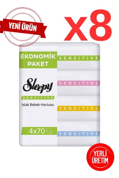 Sleepy Sensitive ıslak bebek mendili 70 li 32 paket ürün görseli 1