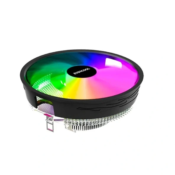 Evercool CS-02 Rainbow Hava Soğutmalı CPU Fan 12cm Fan,Intel LGA1700/AMD AM5 - Resim 3