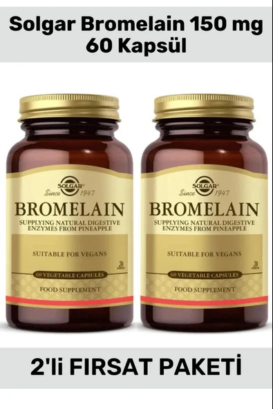 Solgar Bromelain 150 Mg 60 Kapsül 2 Adet ürün görseli