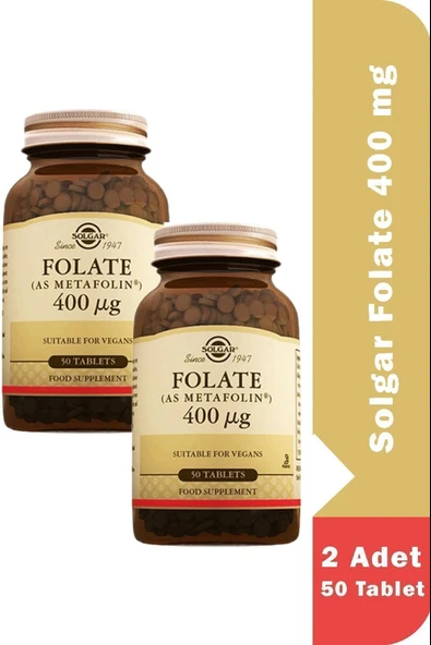 Solgar Folate 400 Mcg 50 Tablet 2 Adet - Resim 2