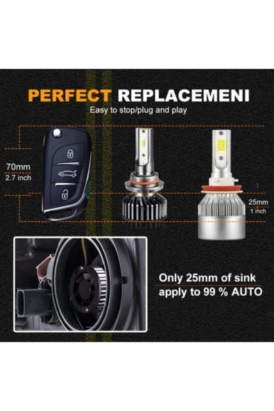 Forza Hb4 9006 Cree (csp) Led Xenon Takımı **yeni Nesil Mini** (canbus) - Resim 7