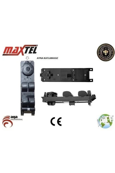 Maxtel Cam Kaldırma Anahtarı Focus-c-max-fıesta Sol Ön Dörtlü 08-13-3 Pın Krom F1et14a132ab Am5t14a132aa ürün görseli 1